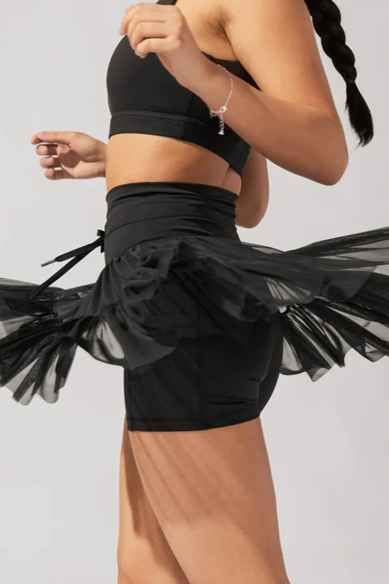 Pleated Tie High Waist Short Skirt - Image 4
