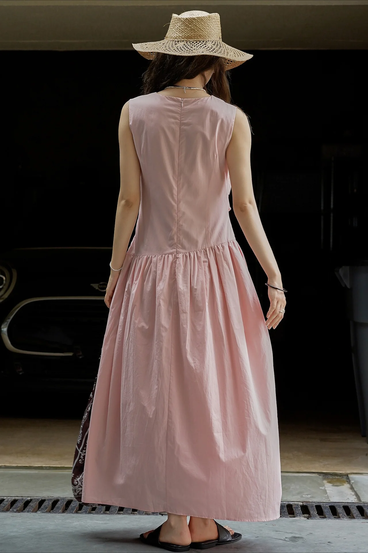 Pleated Tie Strap Lightweight Boho Dress - Image 11