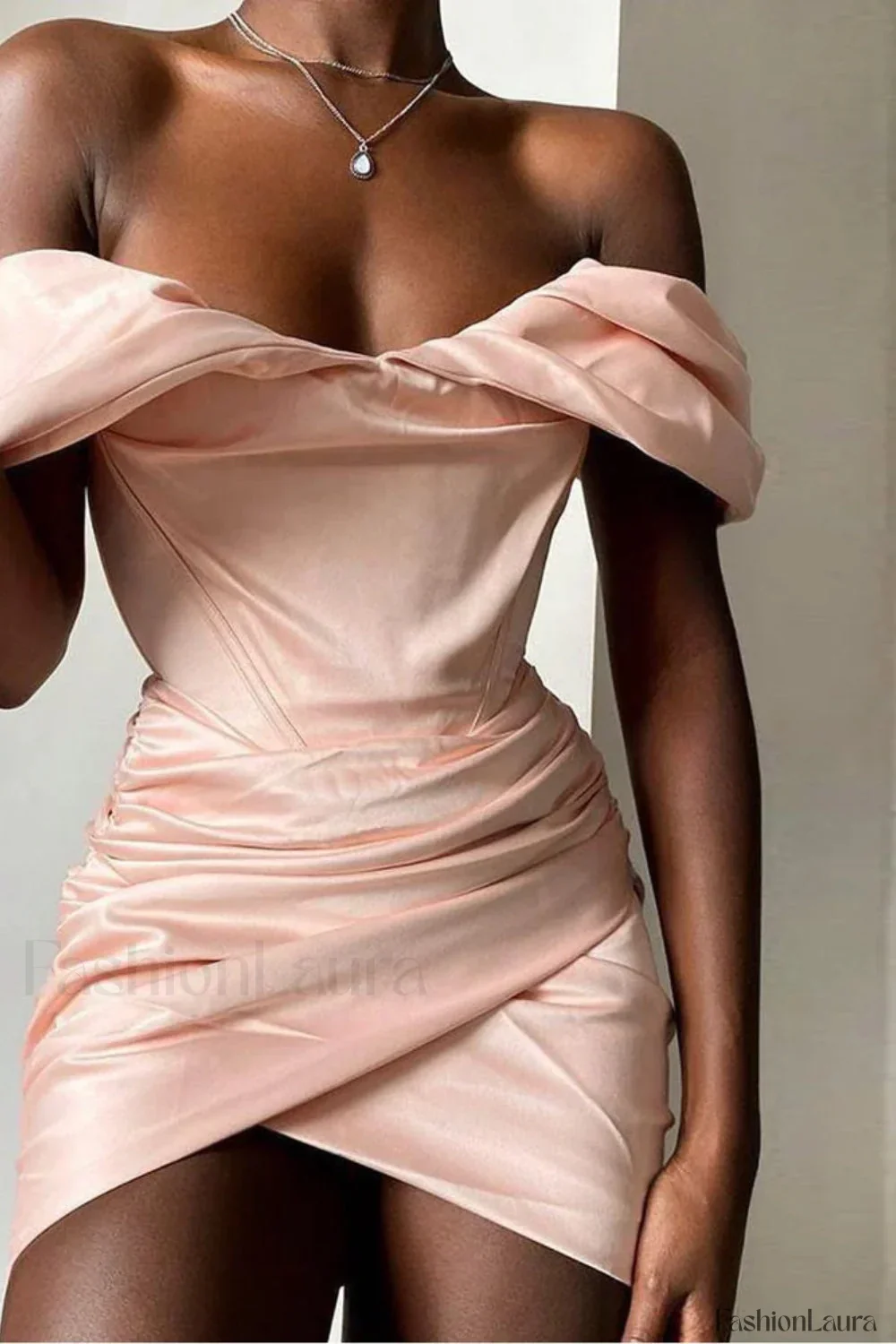 Pleated Tube Top Boned Off-Shoulder Sexy Mini Dress - Image 30