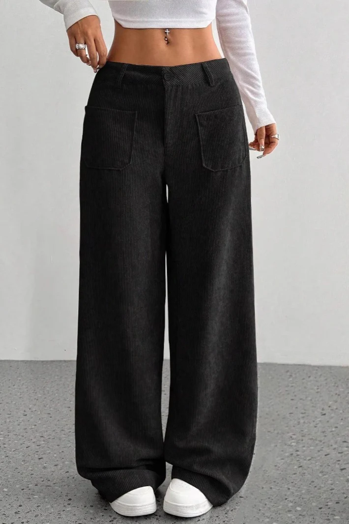Pockets Wide Leg Knit Pants - Image 11