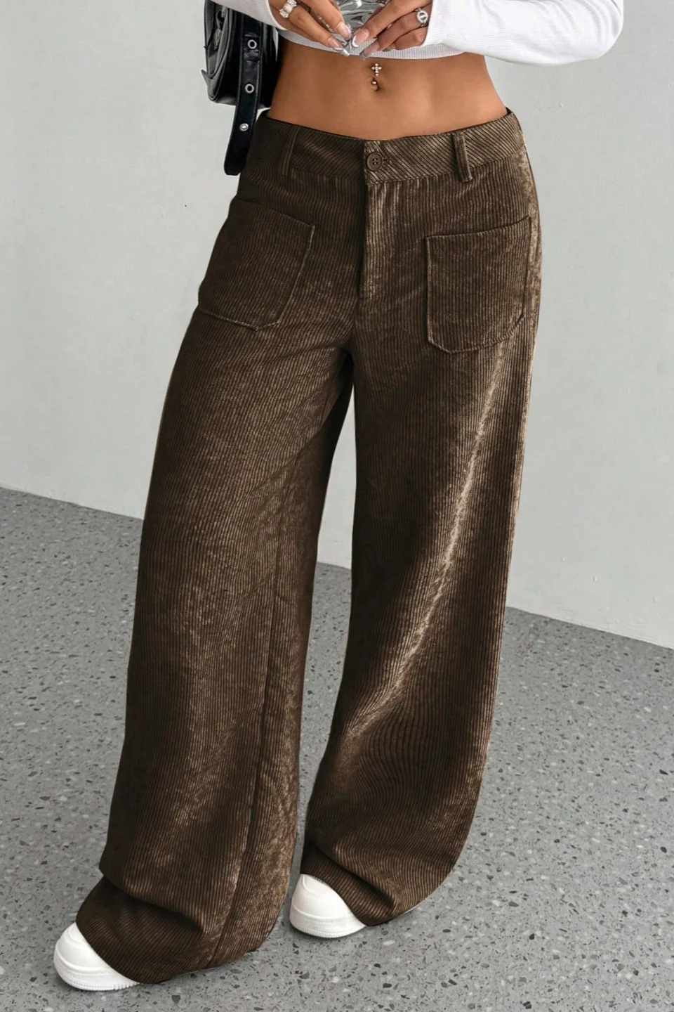 Pockets Wide Leg Knit Pants - Image 8