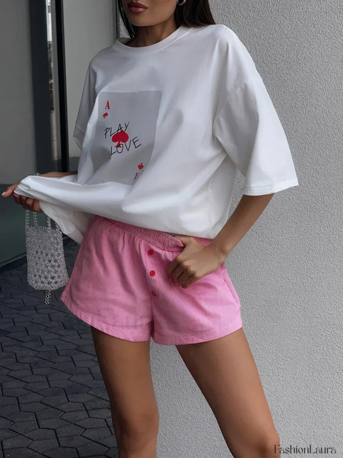 Poker Card Printed Loose Cotton T-Shirt - Image 23