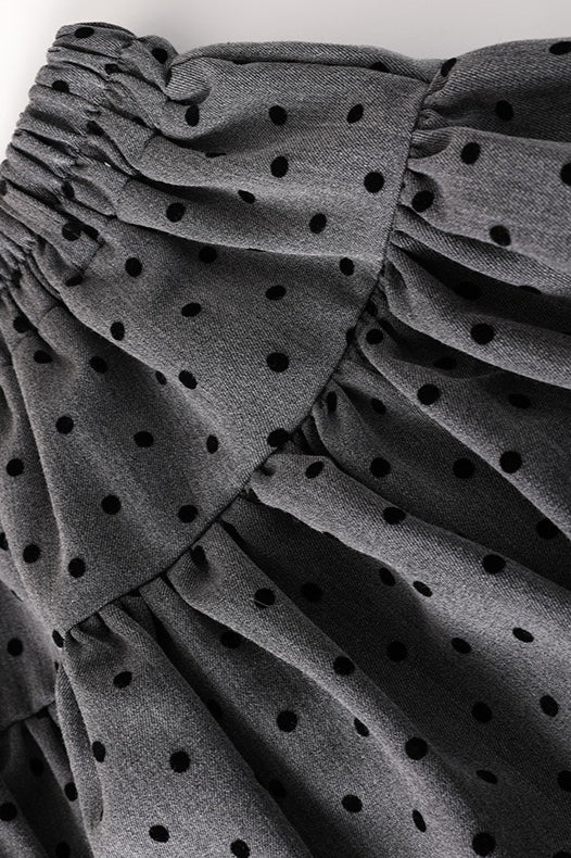 Polka Dot Black Belted Tulle Mini Skirt - Image 9