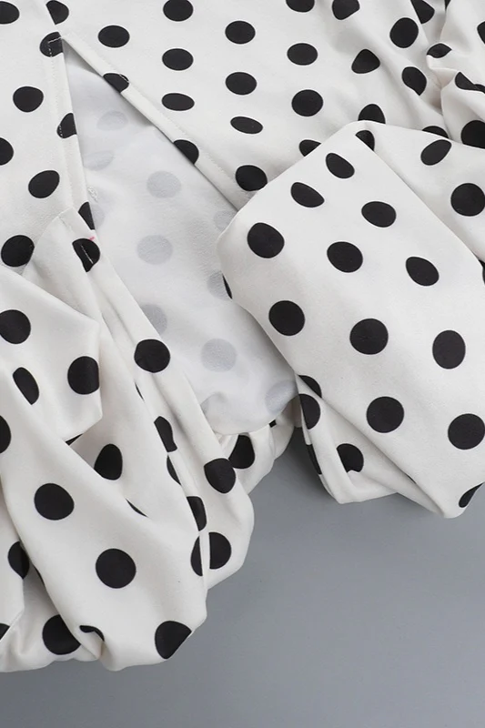 Polka Dot Cami Lace Trim Waist Tie Midi Dress - Image 11
