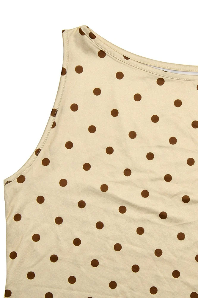 Polka Dot Crop Top High Waist Pencil Skirt Set - Image 7