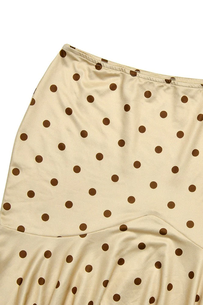 Polka Dot Crop Top High Waist Pencil Skirt Set - Image 9