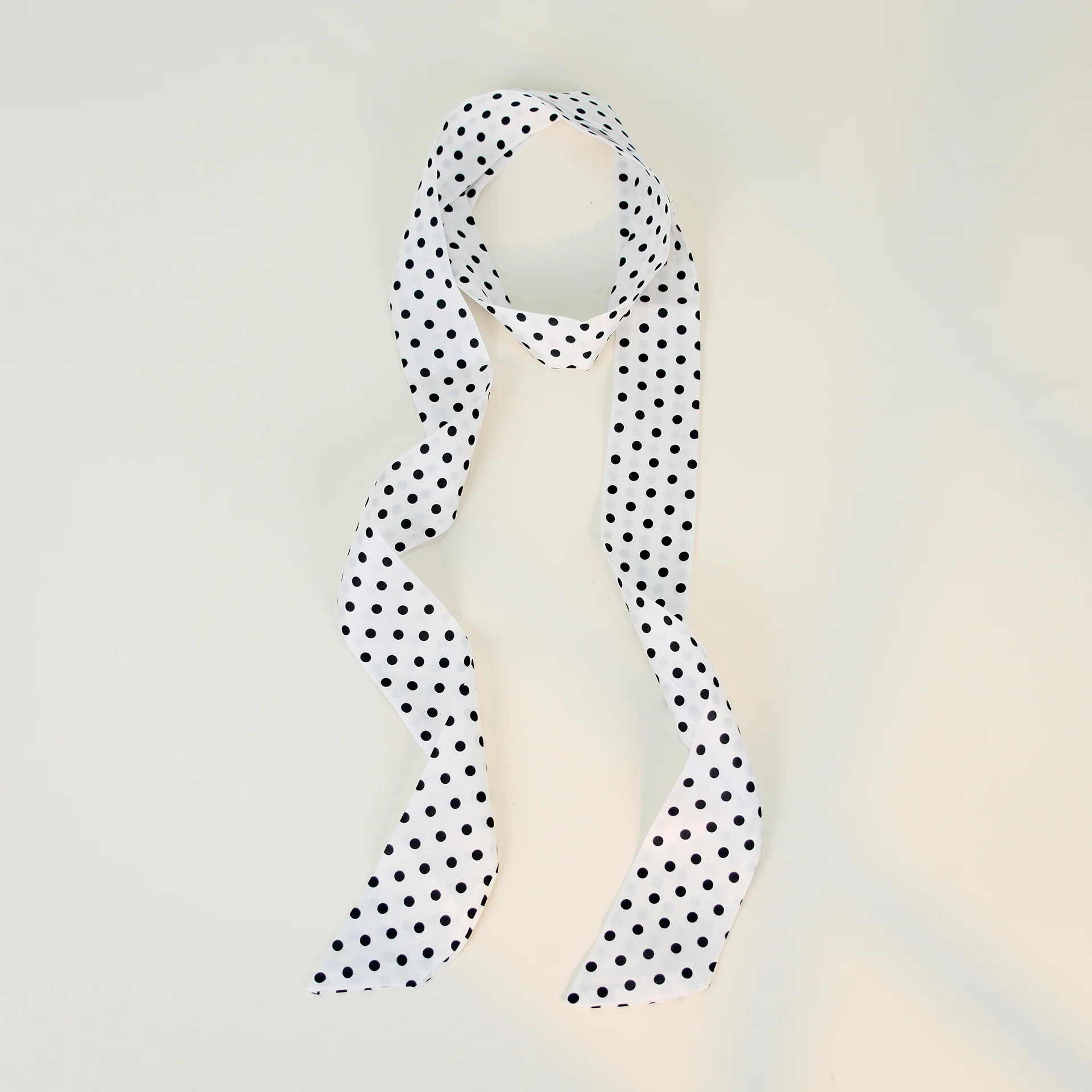 Polka Dot Elegant Long Thin Print Neck Scarf