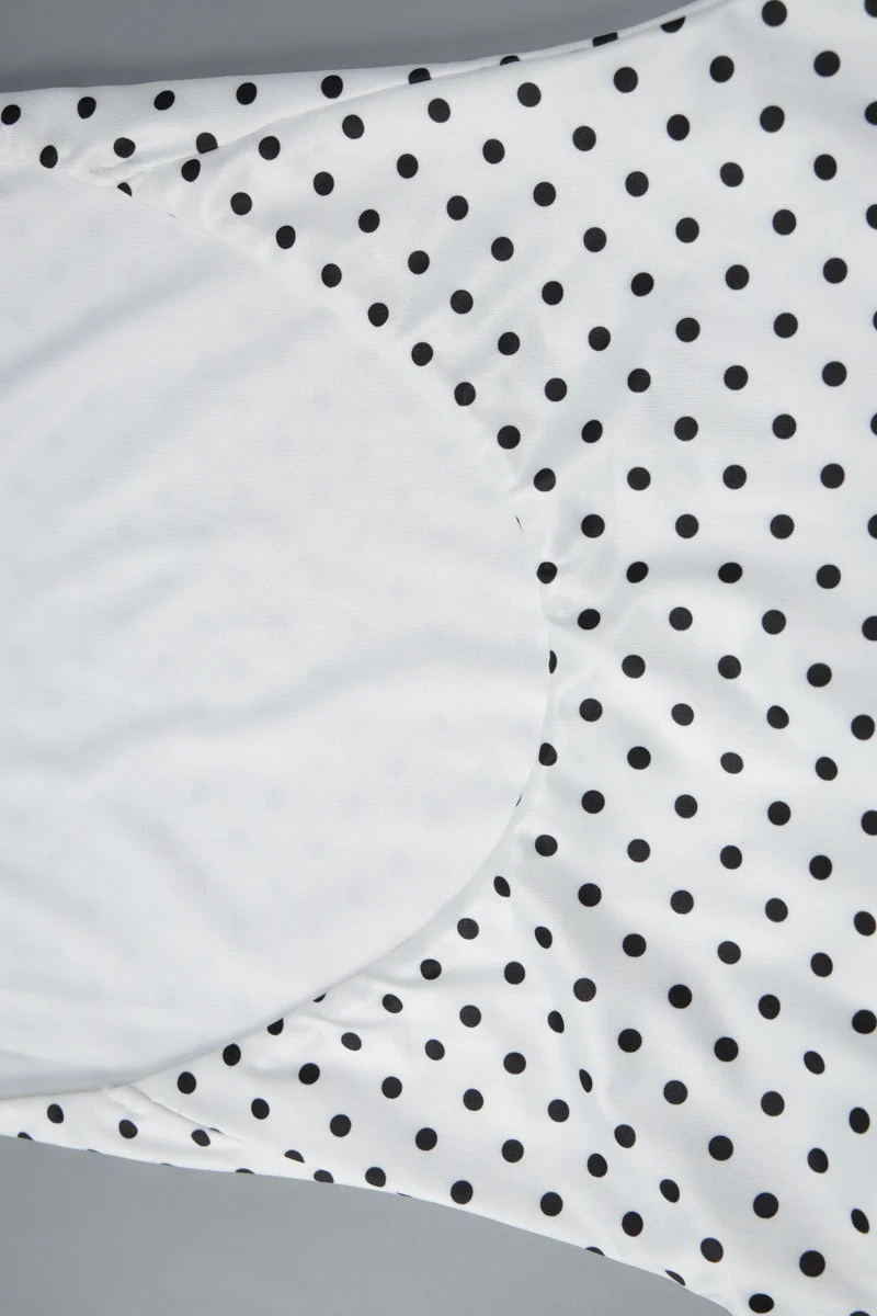 Polka Dot Halter Asymmetrical Hem Midi Dress - Image 9
