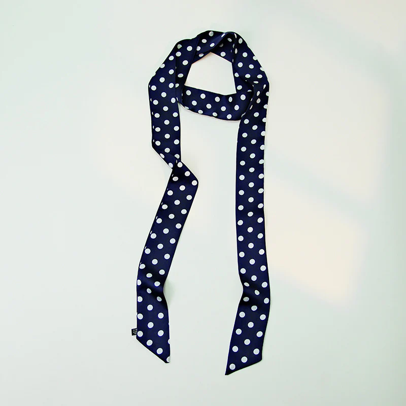 Polka Dot Long Thin Neck Bag Wrap Scarf - Image 3