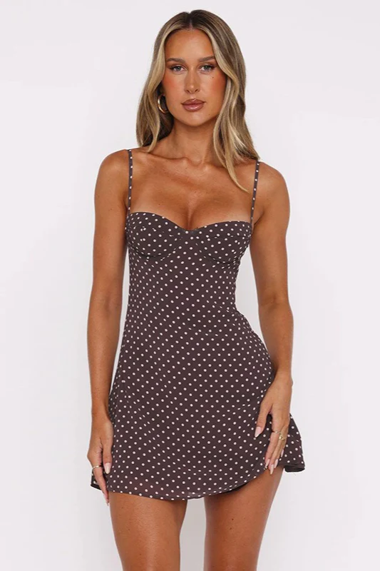 Polka Dot Satin Cami Slip Mini Dress - Image 4