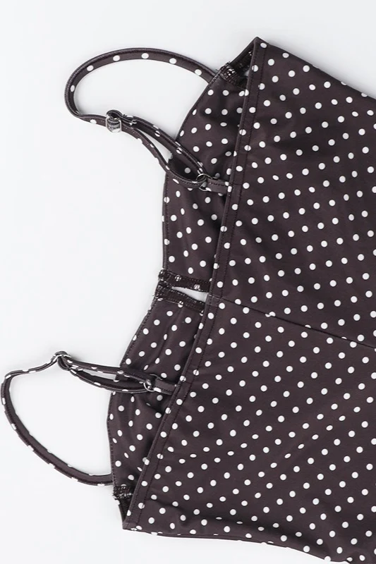 Polka Dot Satin Cami Slip Mini Dress - Image 9