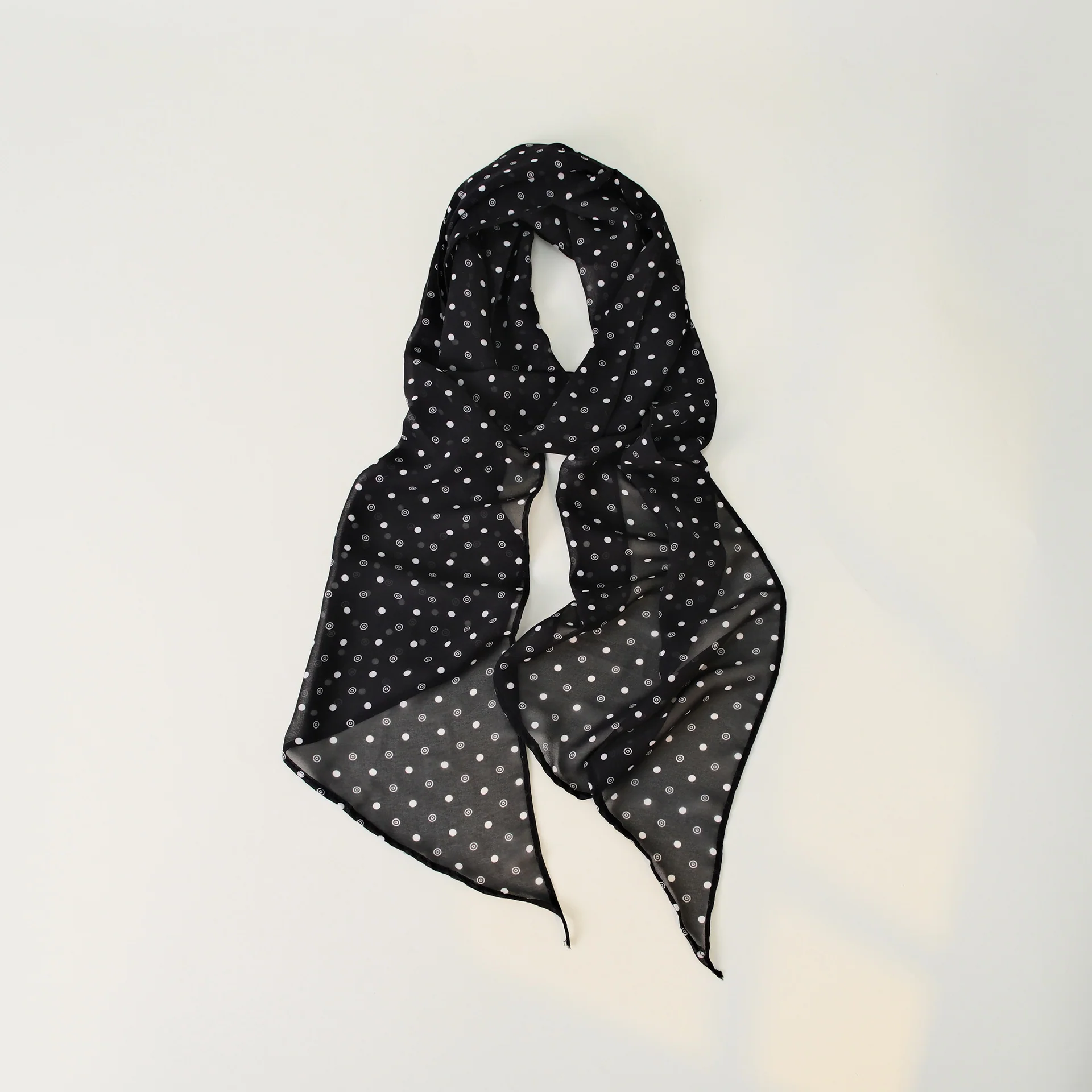Polka Print Long Lightweight Scarf - Image 2