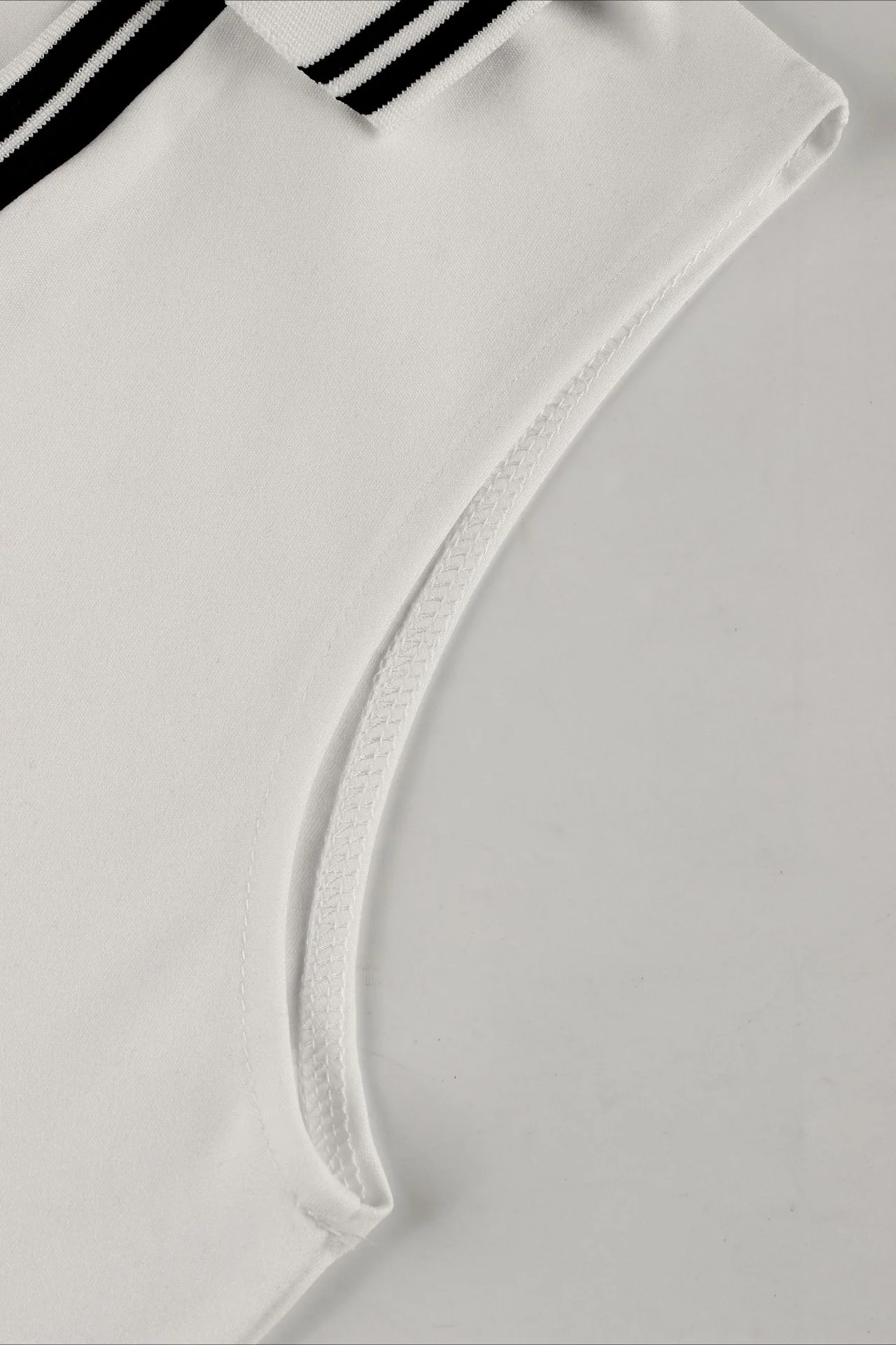 Polo Collar Stretch Fit Top Ruched Mini Skirt Set - Image 7