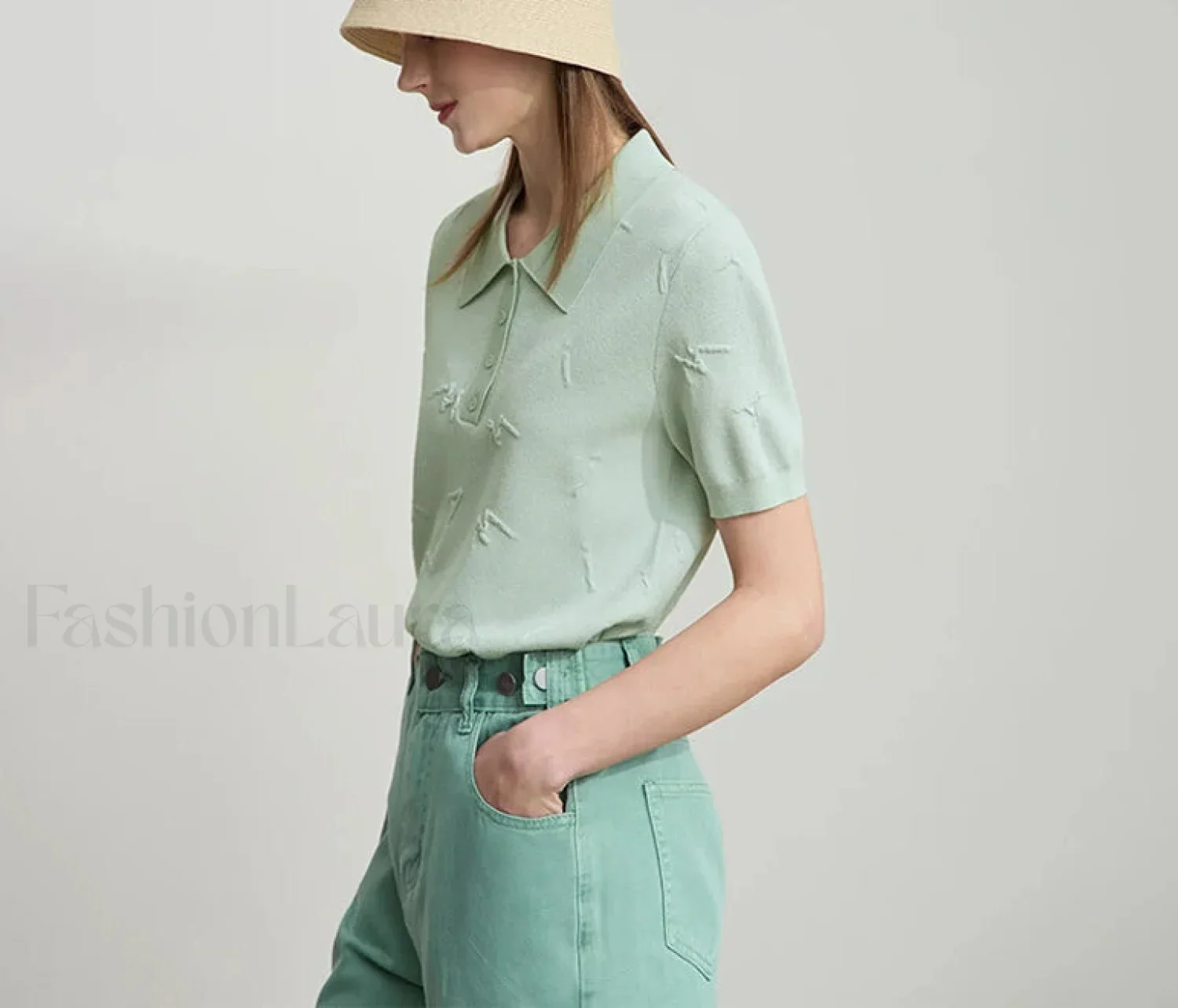 Polo Letter Knitted T-Shirt