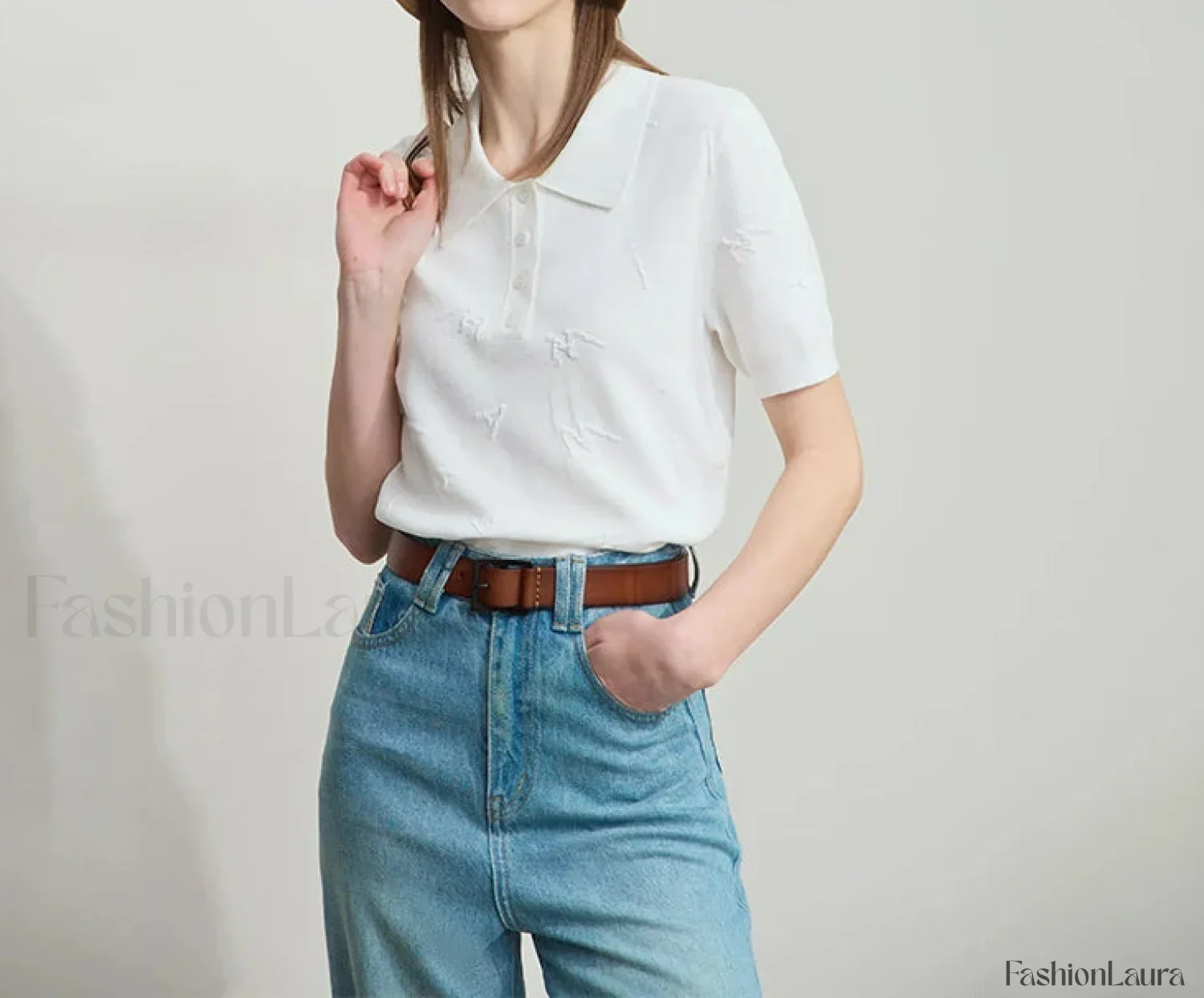 Polo Letter Knitted T-Shirt - Image 8