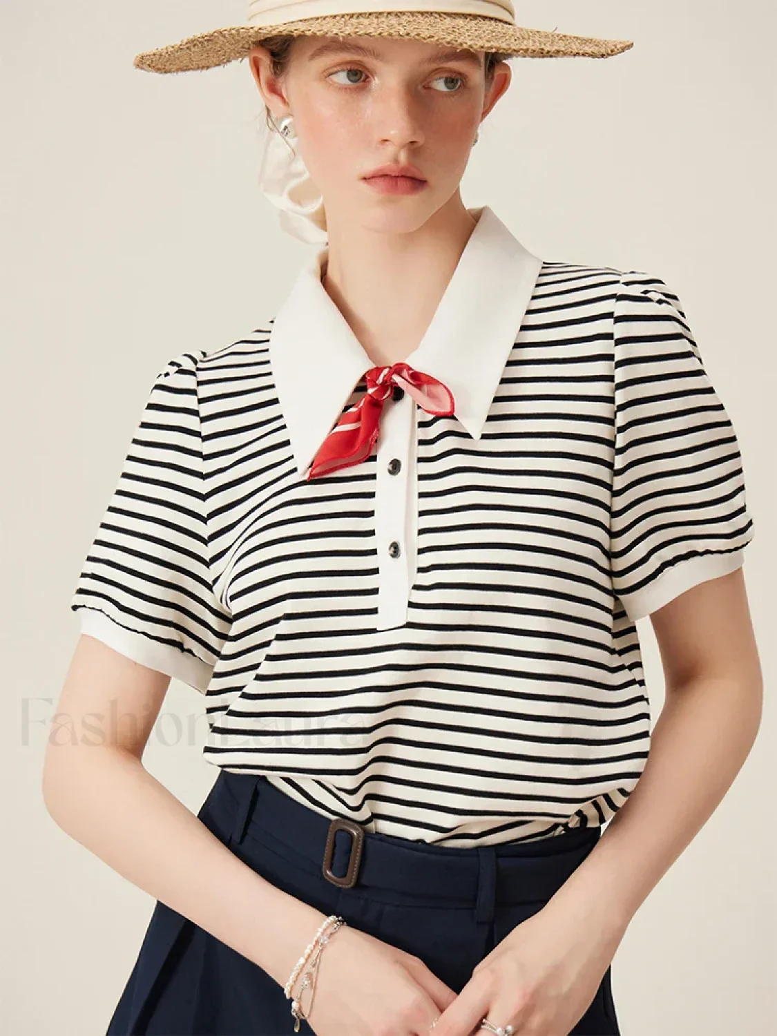 Polo Stripe Grey Summer T-Shirt - Image 8