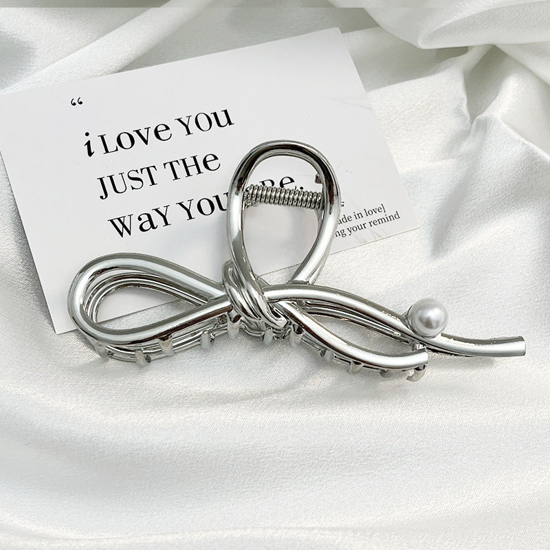 Premium Bow Metallic Large Hair Claw - Image 2