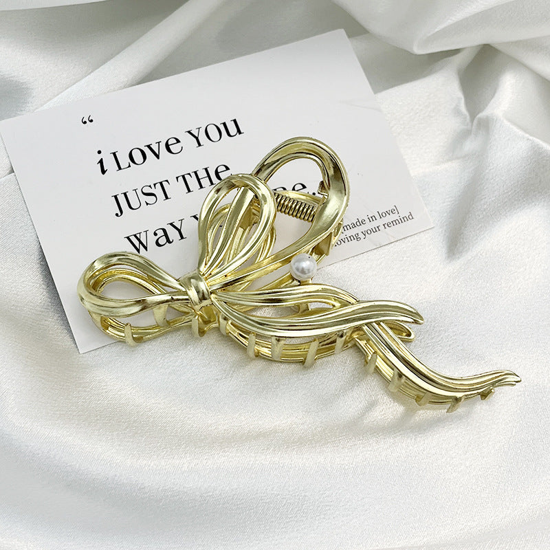 Premium Bow Metallic Large Hair Claw - Image 3