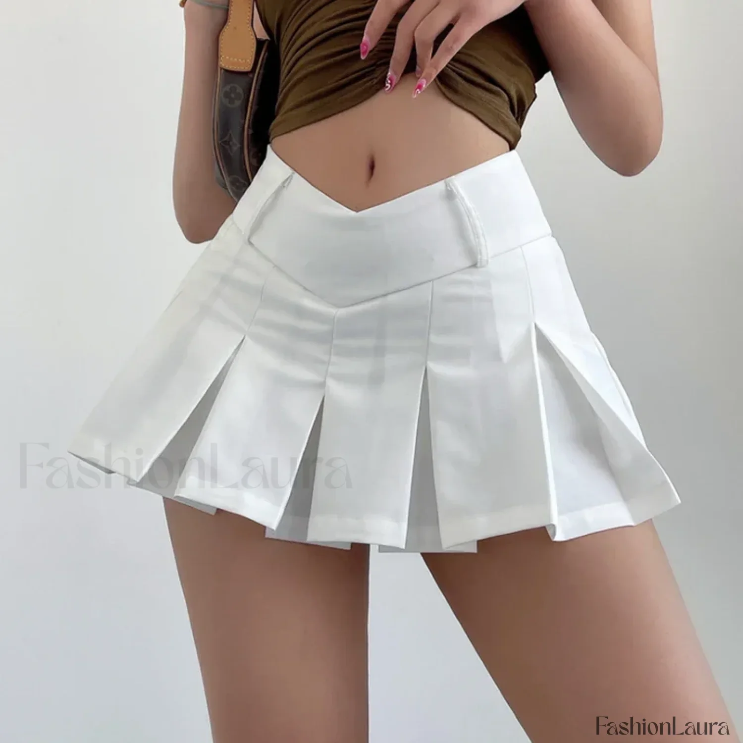 Preppy Micro Mini A-line Skirt - Image 15
