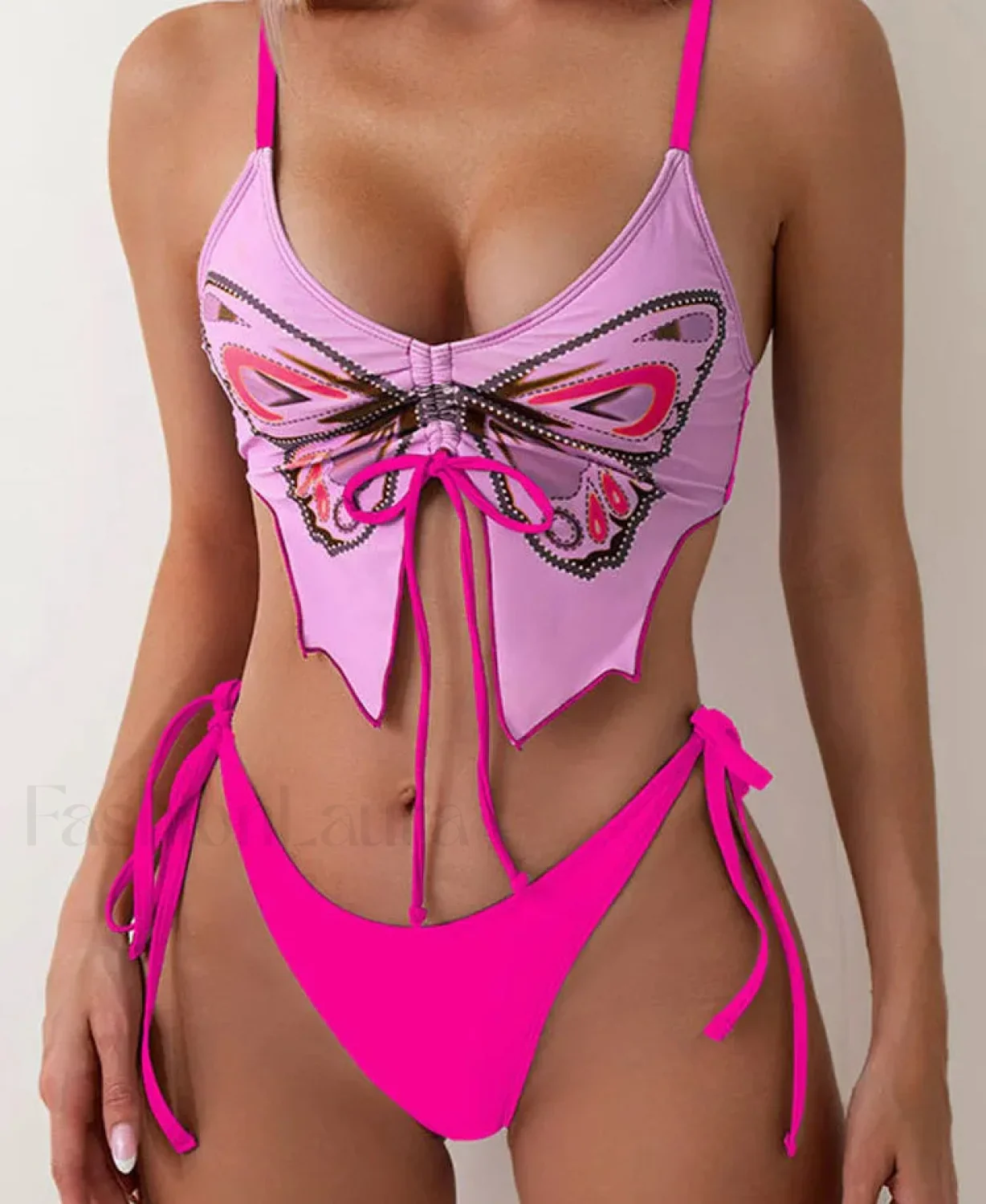 Print Tied High Cut Push Up Bikini Set - Image 10