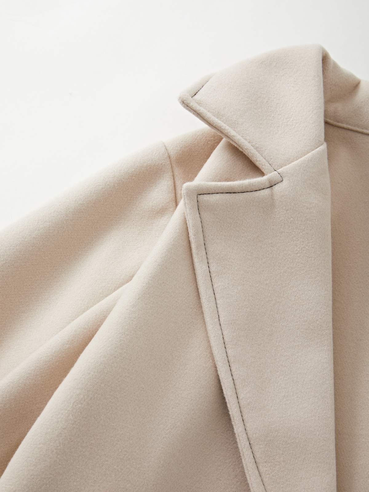 Puff Sleeve Belted Woolen Coat - Image 14