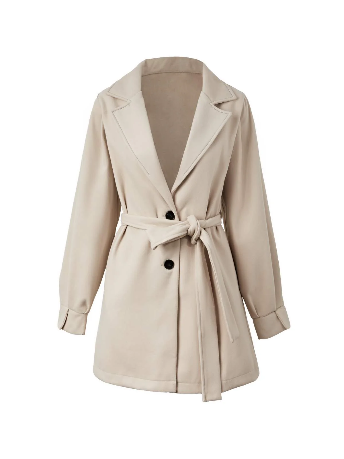 Puff Sleeve Belted Woolen Coat - Image 19
