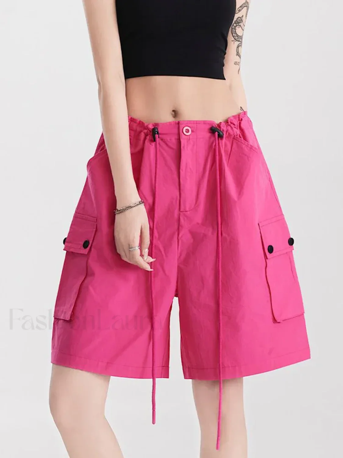 Punk Rose Color Cargo High Waist Streetwear Short - Image 12