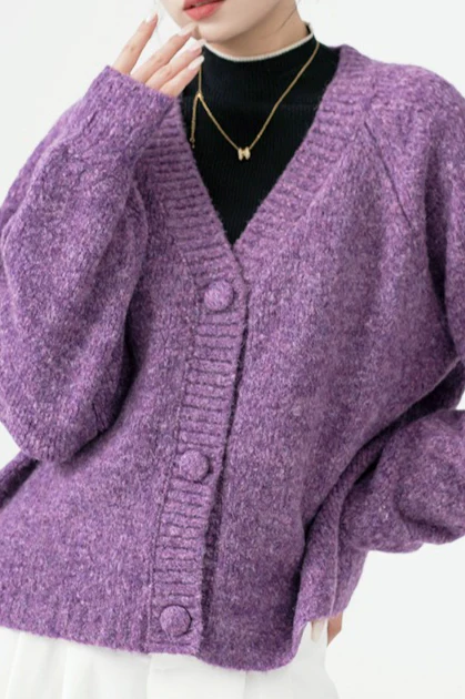 Purple Heavy Weight Knit Sweater - Image 7