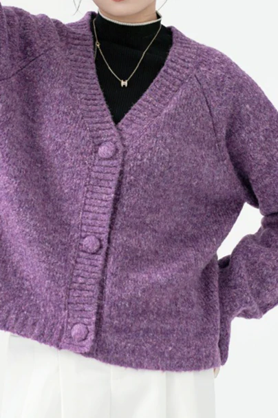 Purple Heavy Weight Knit Sweater - Image 8