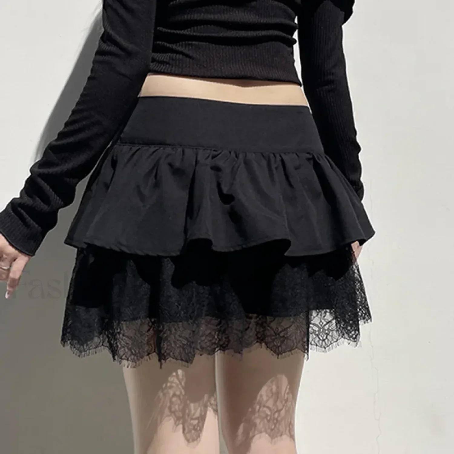 Rave Lace Patchwork Micro Skirt - Image 5