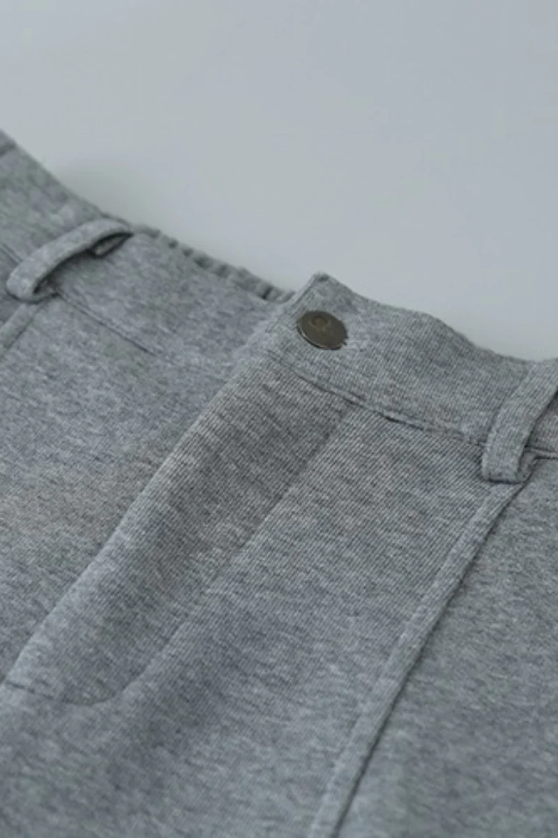 Relaxed Fit Curved Hem Thermal Knit Pants - Image 6