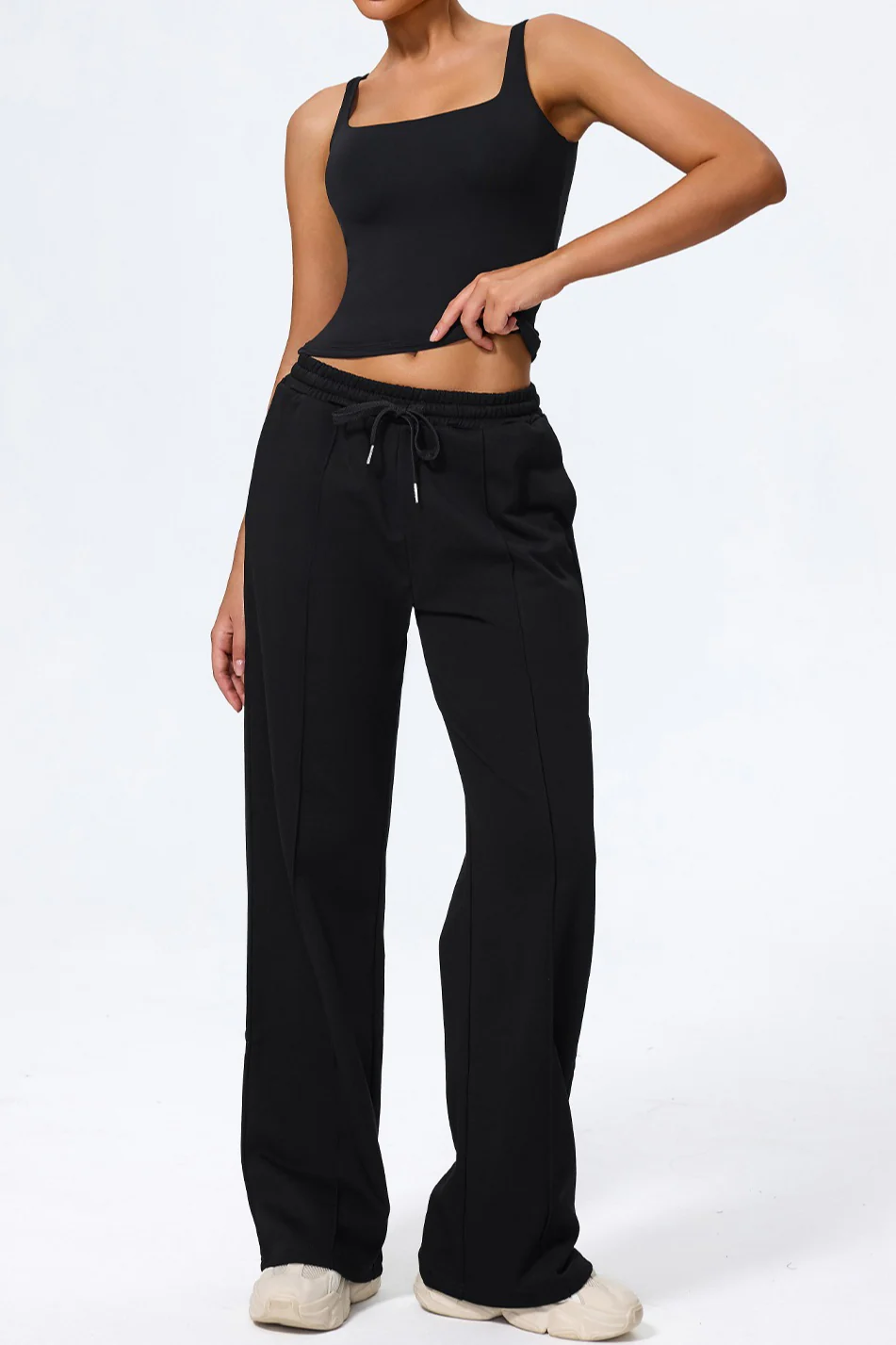 Relaxed Straight Leg High Waist Knit Pants - Image 20