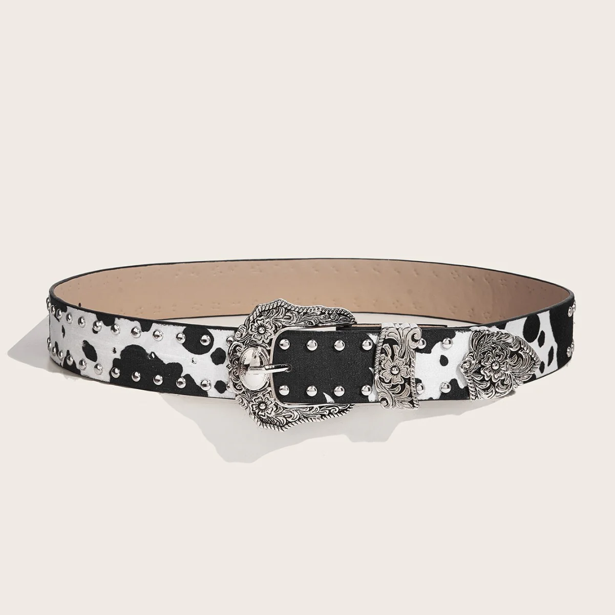 Retro Cow Print Chic Statement Belt - Image 6