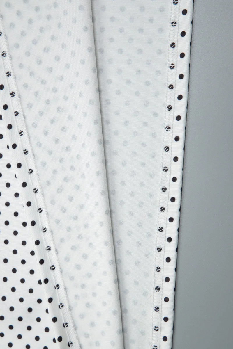 Retro Polka Dot Patchwork Halter Ruched Maxi Dress - Image 15