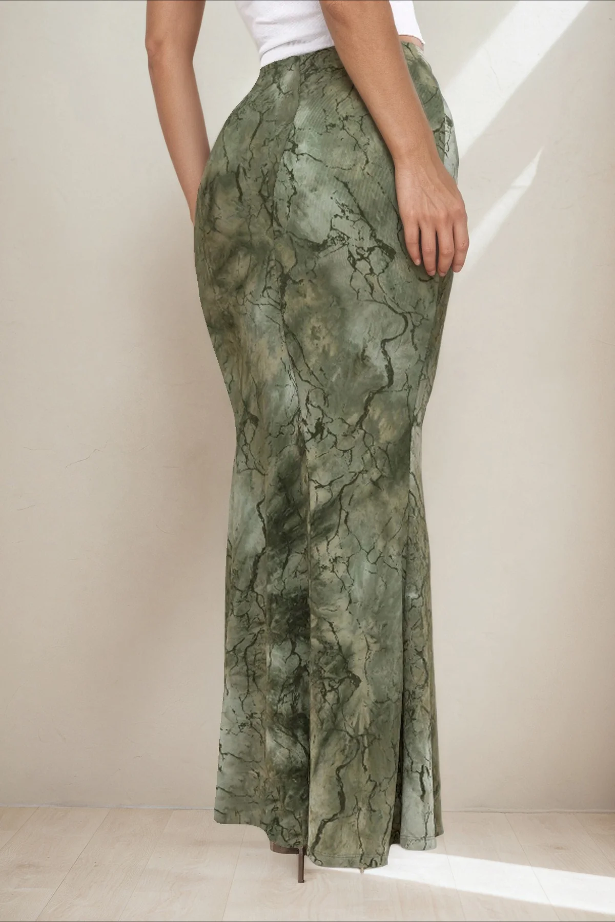 Retro Printed Chic Slim Long Skirt - Image 3