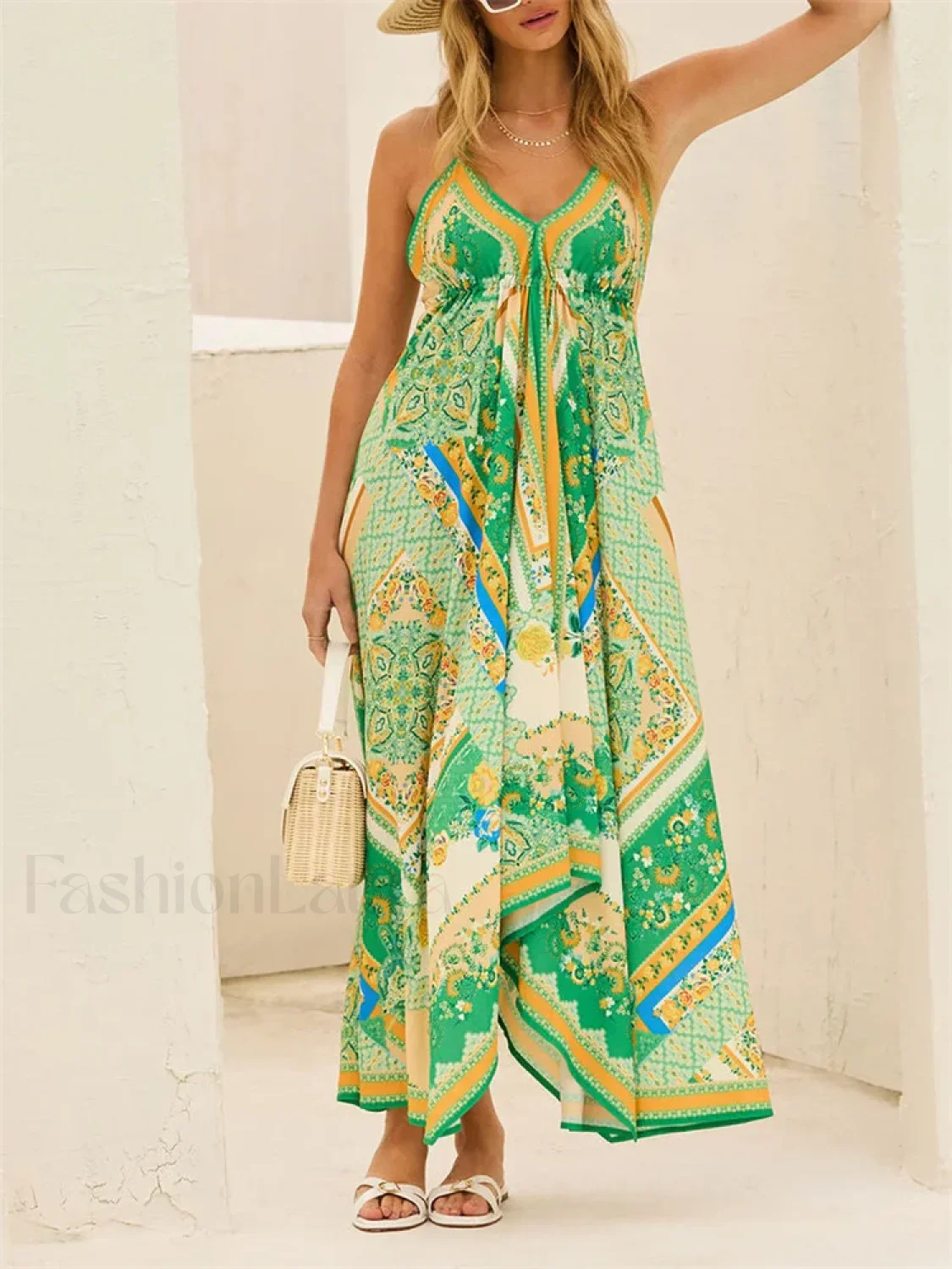 Retro V-Neck Maxi Floral Dress - Image 8