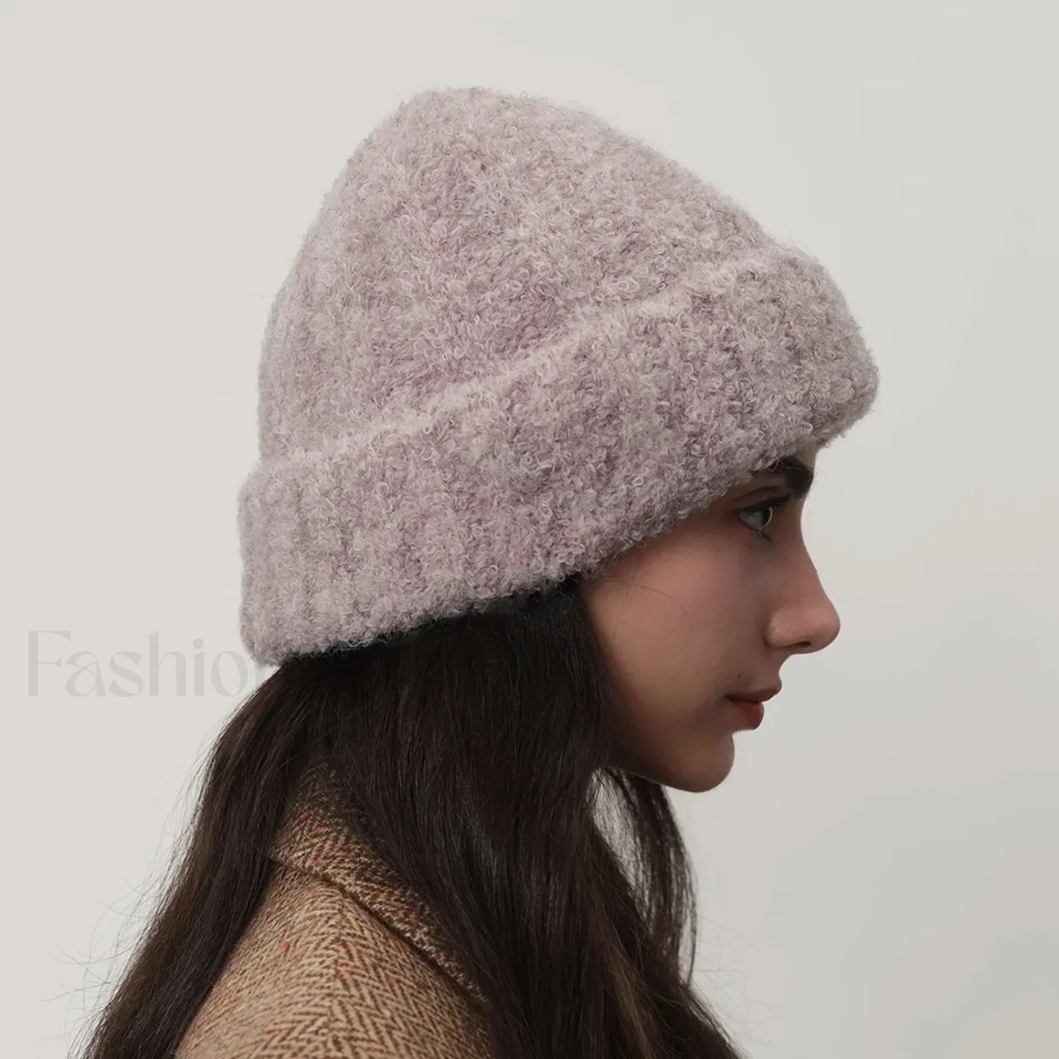 Retro Warm Thick Wool Blend Knitted Women Winter Minimalist Hat - Image 10