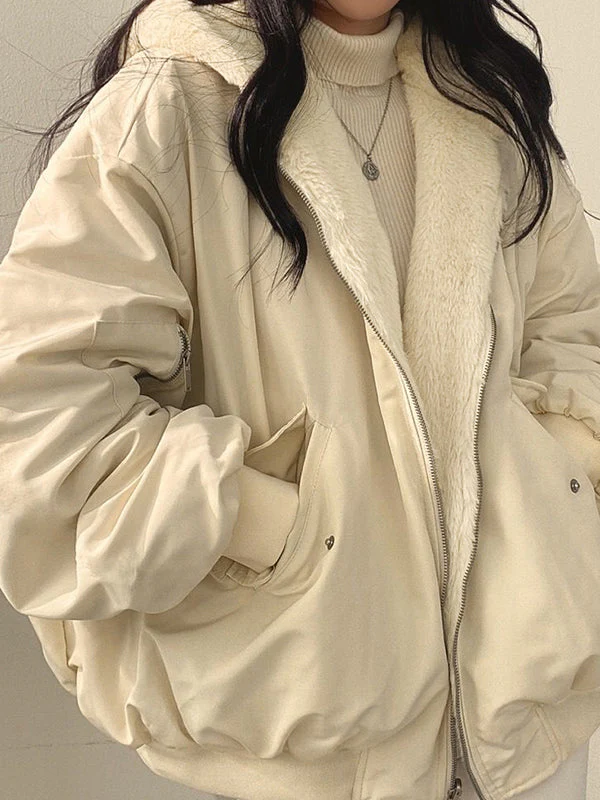 Reversible Oversize Fleece Hooded Jacket - Image 12