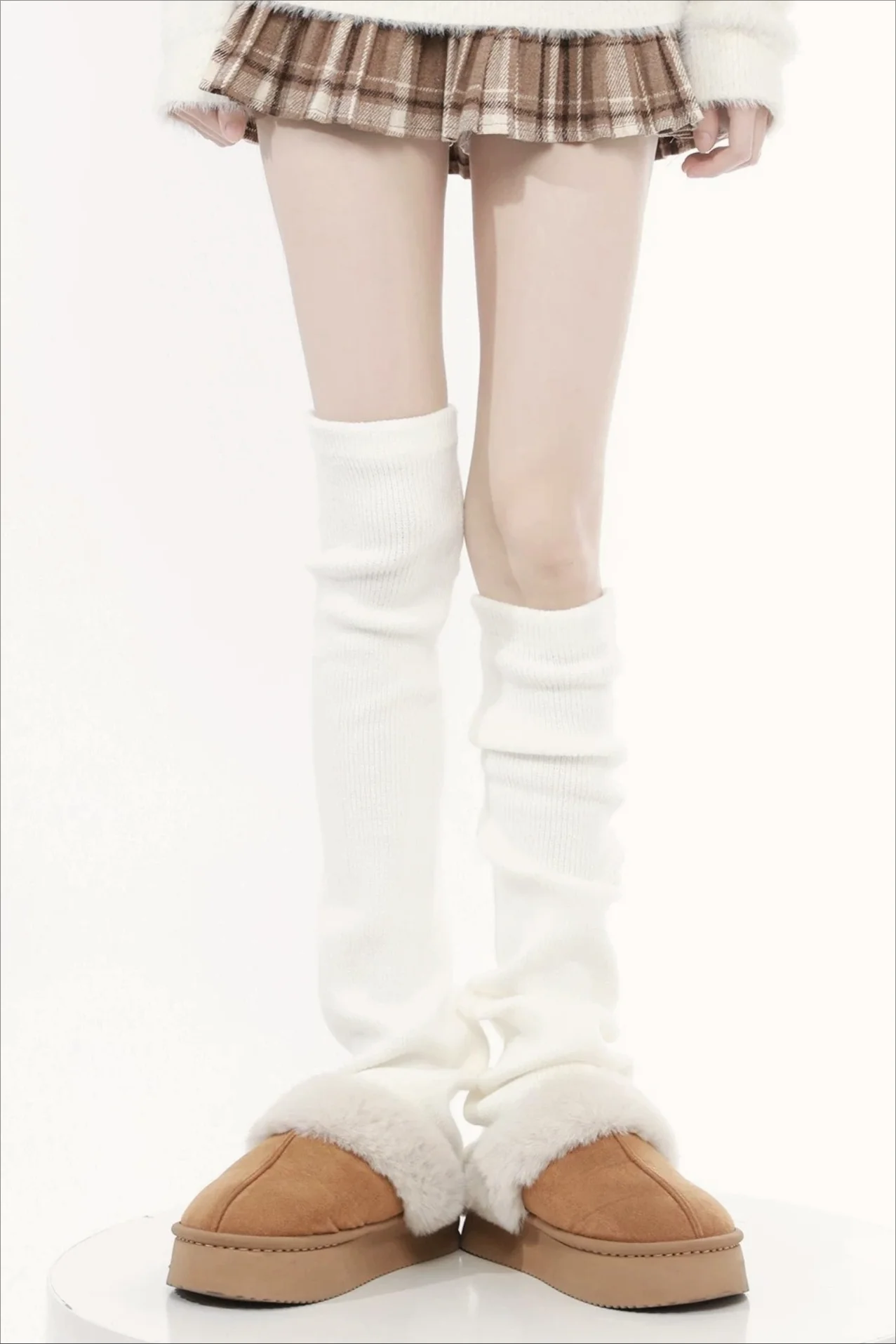 Ribbed Knit Bell Bottom Long Leg Warmers - Image 3