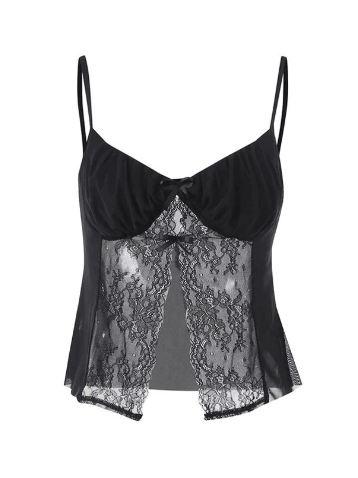 Ribbon Lace Patchwork Cutout Cami Top - Image 6