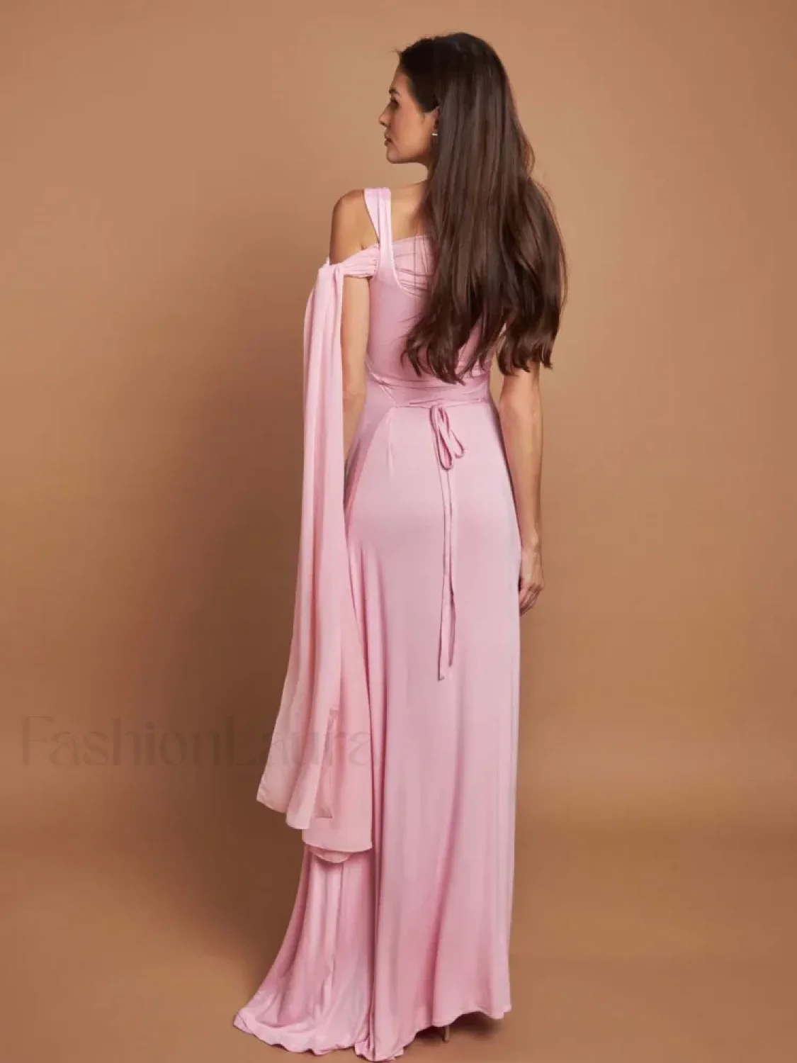Ribbon Scarf Patchwork Maxi Dress - Image 12