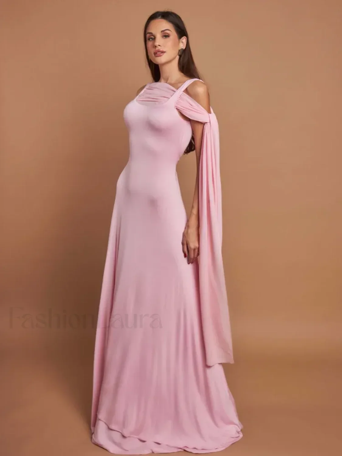 Ribbon Scarf Patchwork Maxi Dress - Image 2
