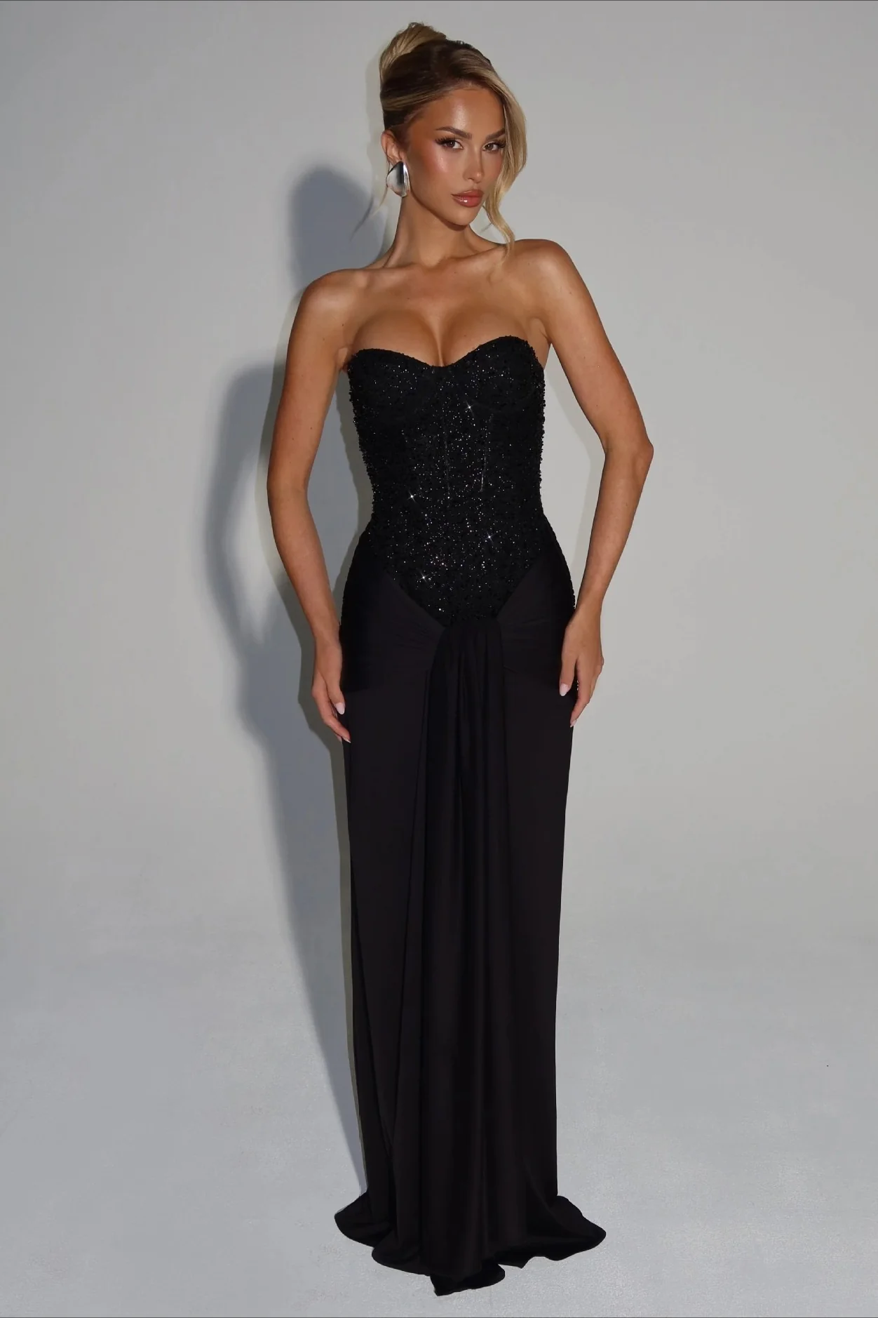 Ribbon Strapless Corset Maxi Evening Prom Dress - Image 11