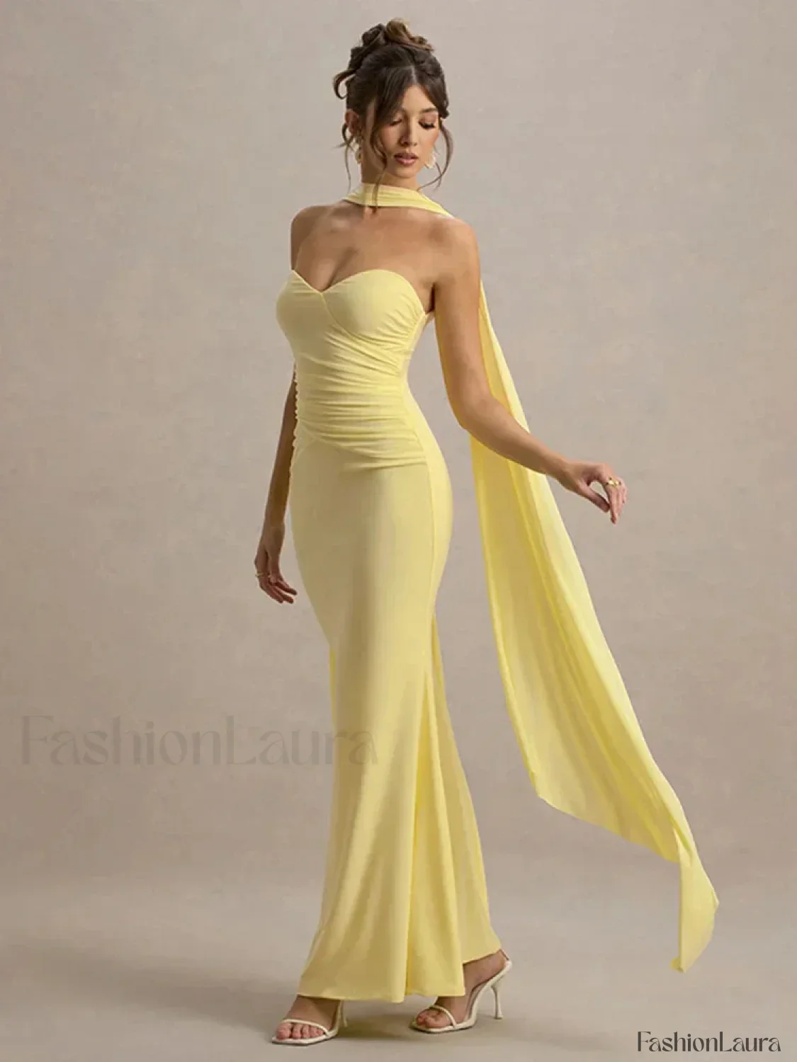 Ribbon Strapless Pleated Maxi Dress - Image 11