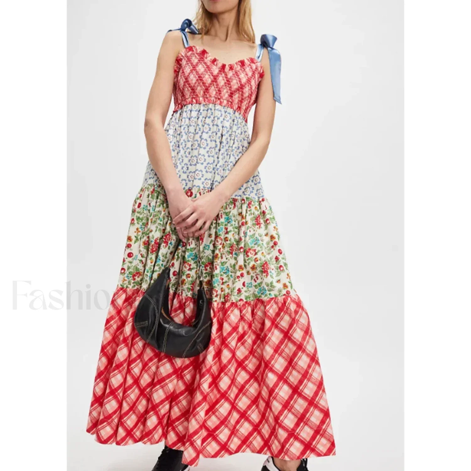 Ribbon Tie-Up Swing Floral Dress - Image 13