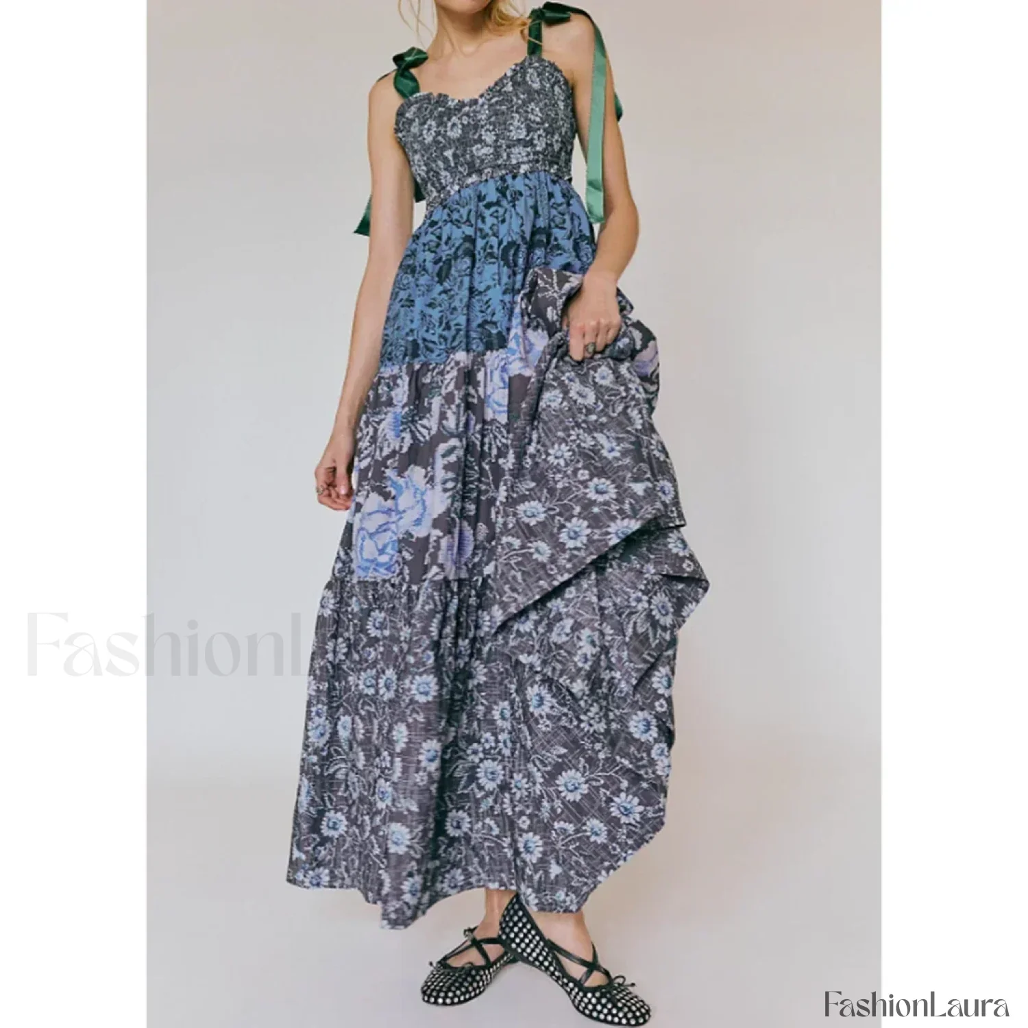 Ribbon Tie-Up Swing Floral Dress - Image 26