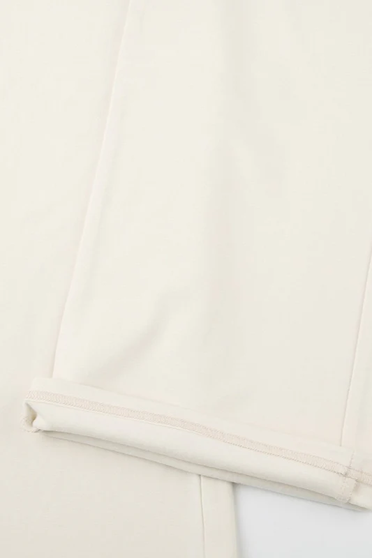 Roll Waist Solid Color Low Rise Knit Pants - Image 6