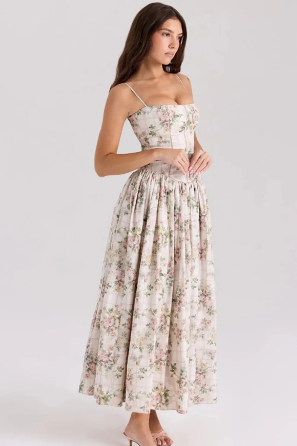 Romantic Tiered A-Line Floral Dress - Image 10