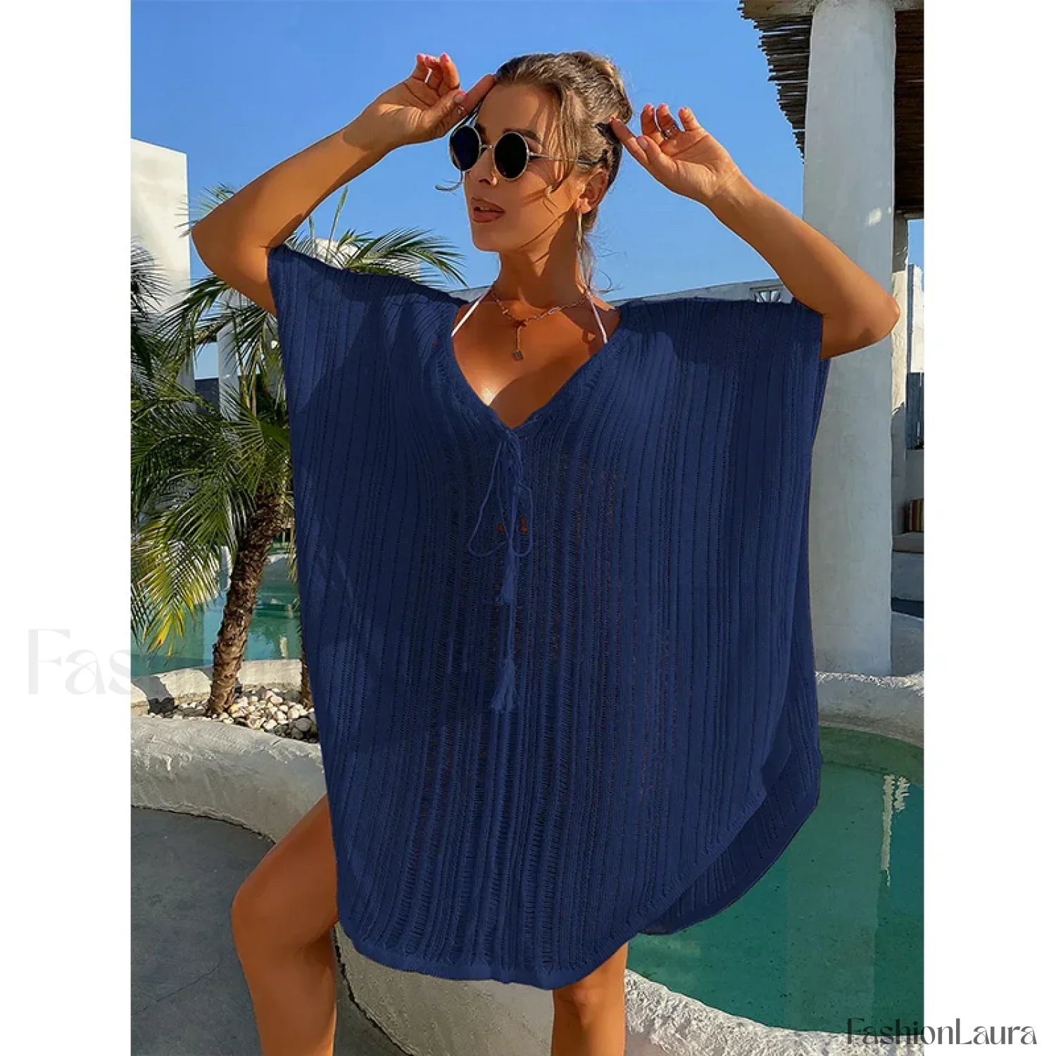 Rope Binding Loose Knit Cover Up - Image 17