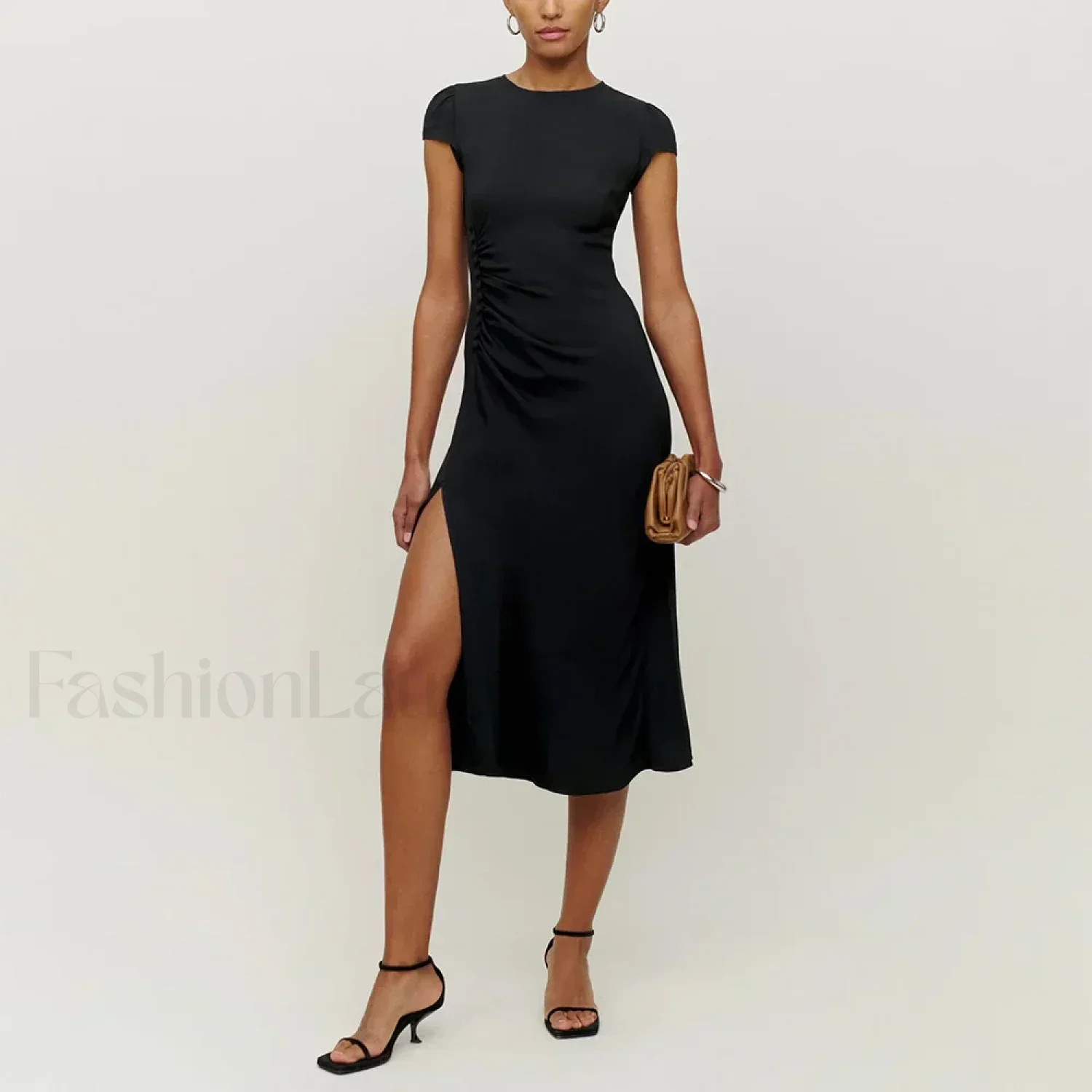 Round Cap-Sleeve Floral Dress - Image 5